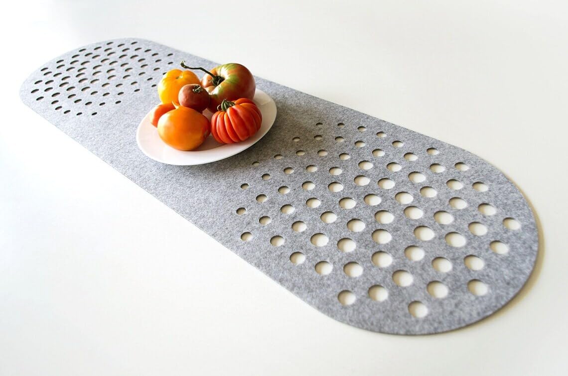 Modern Gray Felt Table Runner – 39.4 x 11.5 Inch | Felt Runner | Elegant Dining Table Decor & Surface Protection | Housewarming Gift & Modern Home Decoration